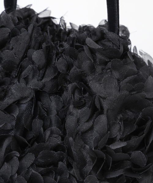 yuw（ユウ）の「チュールシシュウＢＡＧ 997287（ハンドバッグ・レディース・ブラック/アイボリー・FREE）」の7枚目の写真