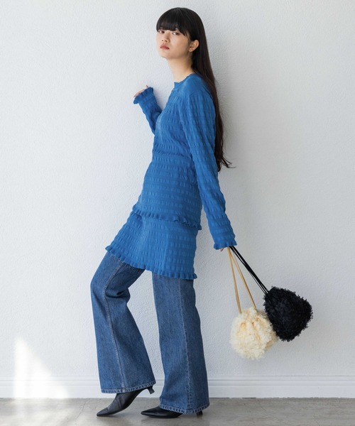 yuw（ユウ）の「チュールシシュウＢＡＧ 997287（ハンドバッグ・レディース・ブラック/アイボリー・FREE）」の17枚目の写真