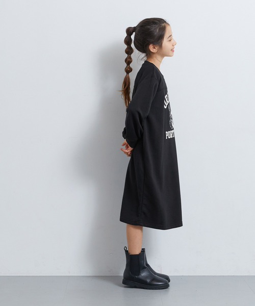 coca(coca)(コカ)の「キッズ スリットロゴワンピース(ワンピース・キッズ・ブラック/ベージュ・110/120/130/140/150)」の5枚目の写真