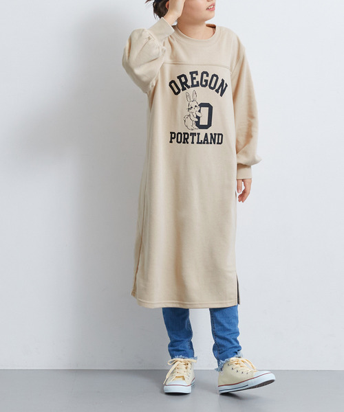 coca(coca)(コカ)の「キッズ スリットロゴワンピース(ワンピース・キッズ・ブラック/ベージュ・110/120/130/140/150)」の8枚目の写真