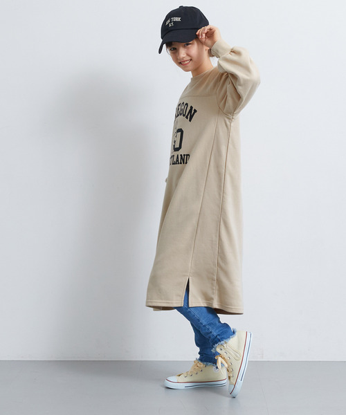 coca(coca)(コカ)の「キッズ スリットロゴワンピース(ワンピース・キッズ・ブラック/ベージュ・110/120/130/140/150)」の10枚目の写真