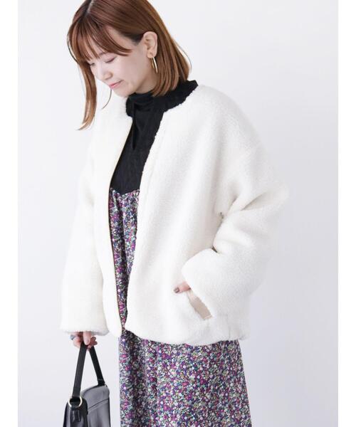 Lugnoncure(ルノンキュール)の「リバーシブルボアブルゾン(ブルゾン・レディース・グレー/オフホワイト/ブラック・F)」の8枚目の写真