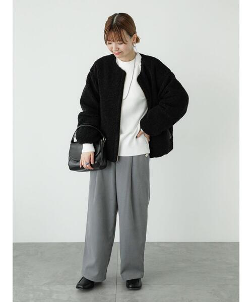 Lugnoncure(ルノンキュール)の「リバーシブルボアブルゾン(ブルゾン・レディース・グレー/オフホワイト/ブラック・F)」の9枚目の写真