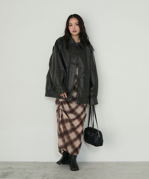 forksy.】ヴィンテージライクダブルジップビッグブルゾン forksy