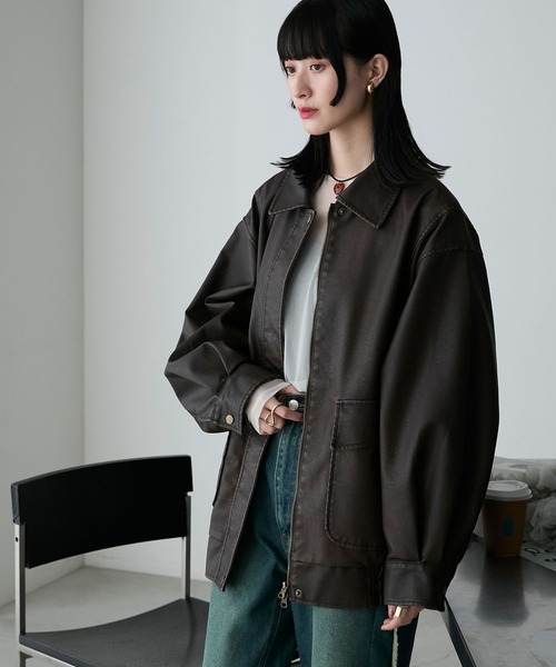 uniform experiment ブルゾン M カーキ　ロゴ　ダブルジップ uniform experiment ブルゾン M カーキ ロゴ ダブルジップ