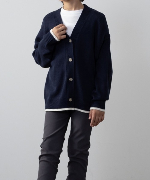 セール】NAVY インナー付きニットカーディガン アンサンブル