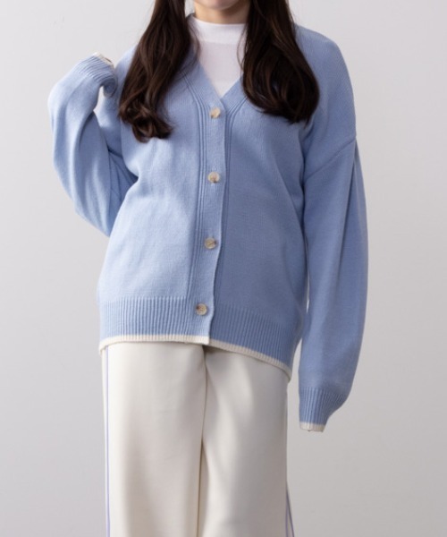 セール】NAVY インナー付きニットカーディガン アンサンブル