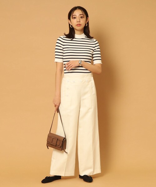 DRESSTERIOR(ドレステリア)の「◆ボーダーワイドリブハーフスリーブニット(ニット/セーター・レディース・ホワイト系3/ネイビー系2・36/34/38)」の16枚目の写真