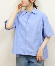 DANTON ダントン 半袖シャツ　40 薄いブルー ダントン DANTON プルオーバー半袖シャツ フリーサイズ