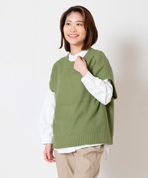 【C-FORTPOINT/フォートポイント】 ニットベストブラウスアンサンブル