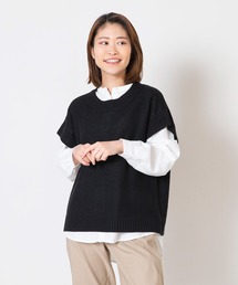 【C-FORTPOINT/フォートポイント】 ニットベストブラウスアンサンブル