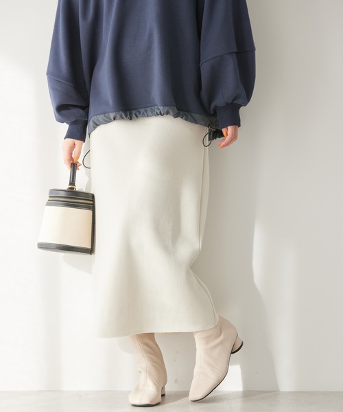 AMERICAN HOLIC（アメリカンホリック）の「針抜きリブタイトスカート（スカート・レディース・ブラック/ブルー/アイボリー・M/S/L）」の2枚目の写真