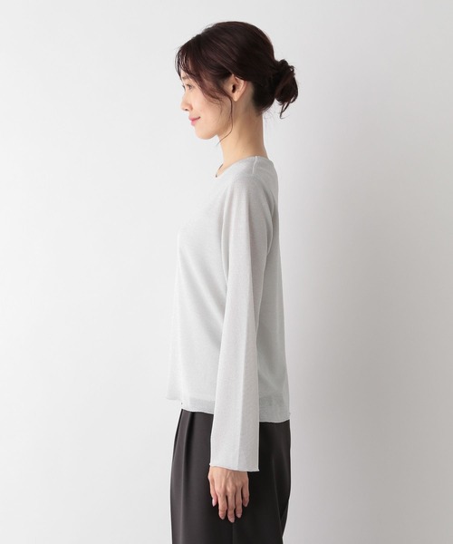 GLOBAL WORK(グローバルワーク)の「ラメリブクルーネック長袖/MATINEE LINE/993328(Tシャツ/カットソー・レディース・ブラック/シルバー・MEDIUM/LARGE)」の10枚目の写真