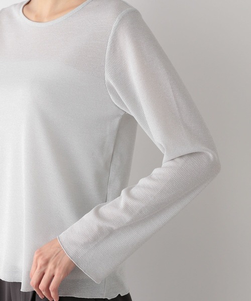 GLOBAL WORK(グローバルワーク)の「ラメリブクルーネック長袖/MATINEE LINE/993328(Tシャツ/カットソー・レディース・ブラック/シルバー・MEDIUM/LARGE)」の6枚目の写真