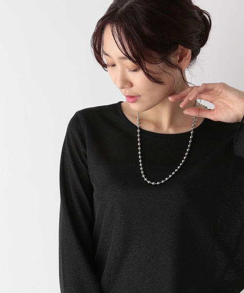 GLOBAL WORK(グローバルワーク)の「ラメリブクルーネック長袖/MATINEE LINE/993328(Tシャツ/カットソー・レディース・ブラック/シルバー・MEDIUM/LARGE)」の17枚目の写真