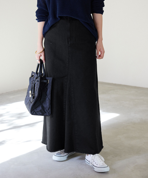 SLOBE IENA(スローブイエナ)の「ヴィンテージライクロングスカート(デニムスカート・レディース・ベージュ/ブラック・38/36)」の16枚目の写真