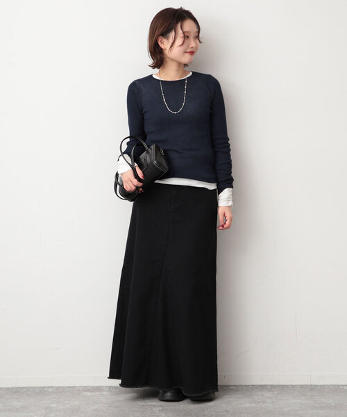 SLOBE IENA(スローブイエナ)の「ヴィンテージライクロングスカート(デニムスカート・レディース・ベージュ/ブラック・38/36)」の21枚目の写真