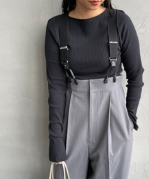 [NOIR FABRIK/ヌワールファブリック] ボートネック ロングスリーブリブTシャツ
