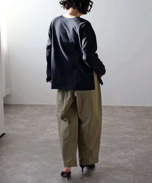 Bonjour Sagan(ボンジュールサガン)の「コクーンナイロンパンツ(その他パンツ・レディース・アイボリー/ブラック/カーキ・FREE)」の7枚目の写真