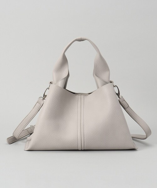 THE SHOP TK （ザ ショップ ティーケー ）の「◆【2way肩紐付き】シュリンクミドルトート（ハンドバッグ・レディース・オフホワイト/グレー/ブラック・00）」の3枚目の写真