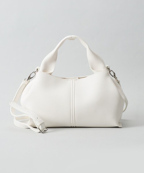 THE SHOP TK （ザ ショップ ティーケー ）の「◆【2way肩紐付き】シュリンクミドルトート（ハンドバッグ・レディース・オフホワイト/グレー/ブラック・00）」の4枚目の写真