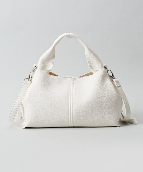 THE SHOP TK （ザ ショップ ティーケー ）の「◆【2way肩紐付き】シュリンクミドルトート（ハンドバッグ・レディース・オフホワイト/グレー/ブラック・00）」の6枚目の写真