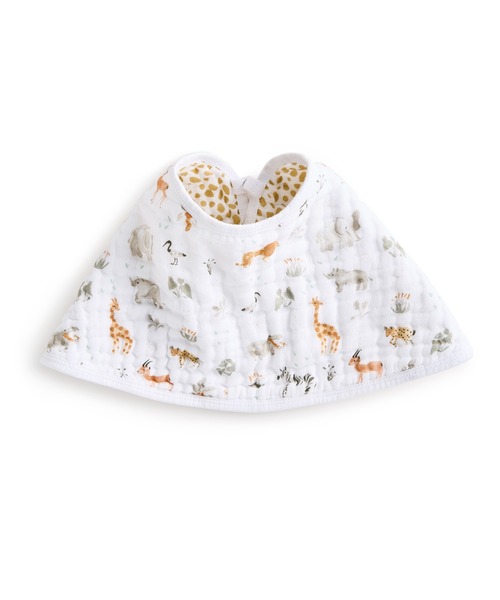 aden + anais essentials（エイデンアンドアネイエッセンシャルズ）の「バーピービブ（スタイ/よだれかけ・キッズ・ホワイト×カーキブラウン/ホワイト×グリーン/アニマル/ホワイト×ピンク・FREE）」の4枚目の写真