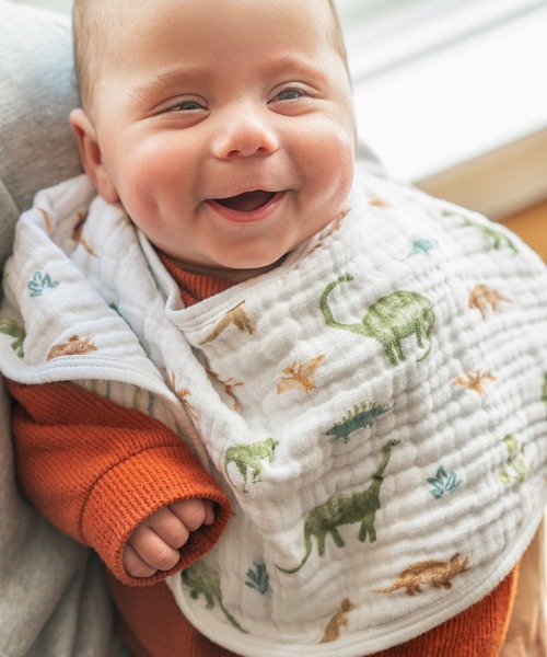 aden + anais essentials（エイデンアンドアネイエッセンシャルズ）の「バーピービブ（スタイ/よだれかけ・キッズ・ホワイト×カーキブラウン/ホワイト×グリーン/アニマル/ホワイト×ピンク・FREE）」の5枚目の写真