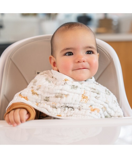 aden + anais essentials（エイデンアンドアネイエッセンシャルズ）の「バーピービブ（スタイ/よだれかけ・キッズ・ホワイト×カーキブラウン/ホワイト×グリーン/アニマル/ホワイト×ピンク・FREE）」の15枚目の写真