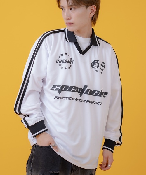 improves(インプローブス)の「プリント 長袖 サッカーシャツ(Tシャツ/カットソー・メンズ・ホワイト/ブラック/ネイビー/ワイン・MEDIUM/LARGE)」の2枚目の写真