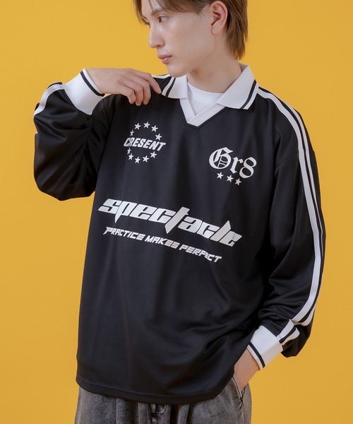 improves(インプローブス)の「プリント 長袖 サッカーシャツ(Tシャツ/カットソー・メンズ・ホワイト/ブラック/ネイビー/ワイン・MEDIUM/LARGE)」の3枚目の写真