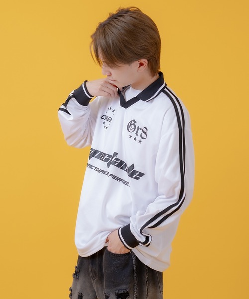 improves(インプローブス)の「プリント 長袖 サッカーシャツ(Tシャツ/カットソー・メンズ・ホワイト/ブラック/ネイビー/ワイン・MEDIUM/LARGE)」の9枚目の写真