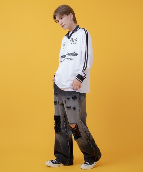 improves(インプローブス)の「プリント 長袖 サッカーシャツ(Tシャツ/カットソー・メンズ・ホワイト/ブラック/ネイビー/ワイン・MEDIUM/LARGE)」の12枚目の写真