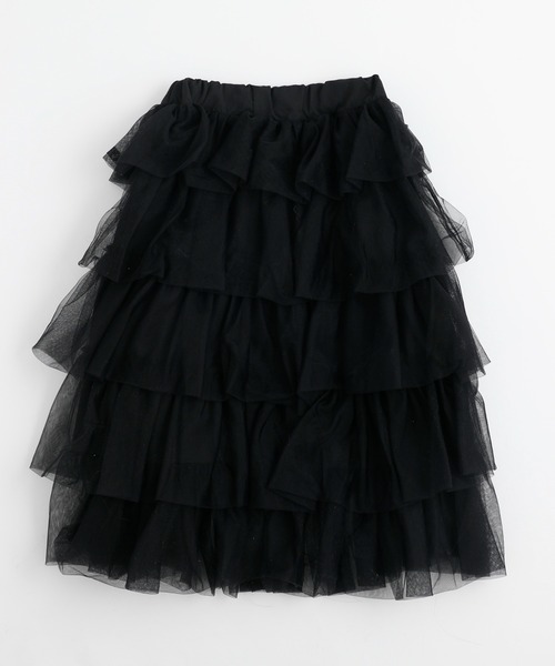 URBAN CHERRY（アーバンチェリー）の「チュールティアードスカート（スカート・キッズ・ピンク/アイボリー/ブラック・120cm/130cm/140cm/110cm）」の5枚目の写真
