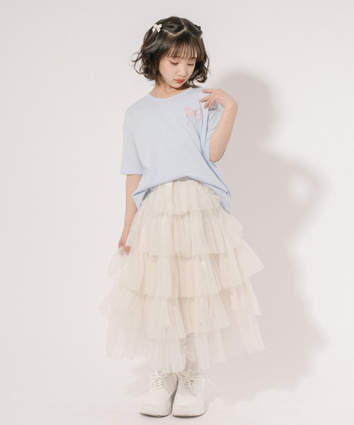 URBAN CHERRY（アーバンチェリー）の「チュールティアードスカート（スカート・キッズ・ピンク/アイボリー/ブラック・120cm/130cm/140cm/110cm）」の21枚目の写真