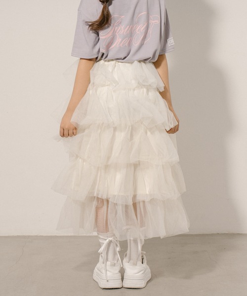 URBAN CHERRY（アーバンチェリー）の「チュールティアードスカート（スカート・キッズ・ピンク/アイボリー/ブラック・120cm/130cm/140cm/110cm）」の20枚目の写真