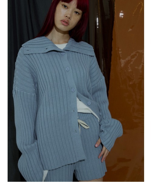 AMAIL(アマイル)の「Ribrib turtle cardigan(カーディガン/ボレロ・レディース・ブラック/ブルー・FREE)」の17枚目の写真