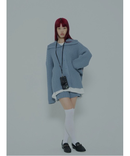 AMAIL(アマイル)の「Ribrib turtle cardigan(カーディガン/ボレロ・レディース・ブラック/ブルー・FREE)」の19枚目の写真
