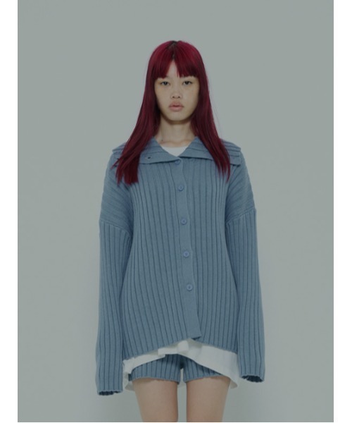 AMAIL(アマイル)の「Ribrib turtle cardigan(カーディガン/ボレロ・レディース・ブラック/ブルー・FREE)」の11枚目の写真