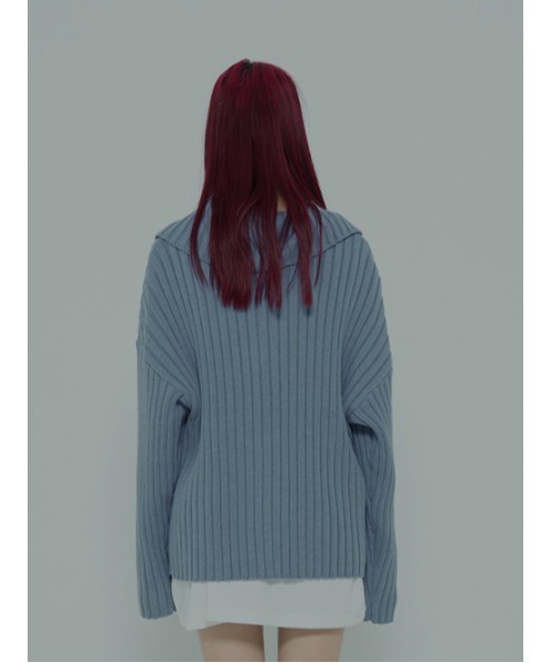 AMAIL(アマイル)の「Ribrib turtle cardigan(カーディガン/ボレロ・レディース・ブラック/ブルー・FREE)」の13枚目の写真