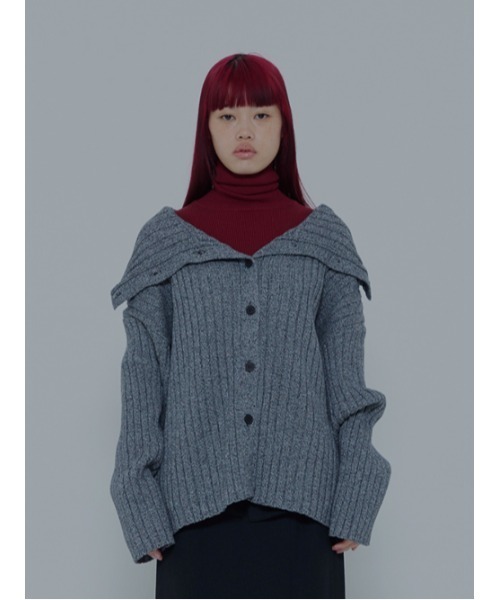 AMAIL(アマイル)の「Ribrib turtle cardigan(カーディガン/ボレロ・レディース・ブラック/ブルー・FREE)」の16枚目の写真