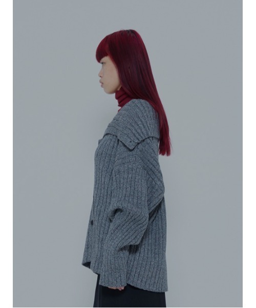 AMAIL(アマイル)の「Ribrib turtle cardigan(カーディガン/ボレロ・レディース・ブラック/ブルー・FREE)」の10枚目の写真