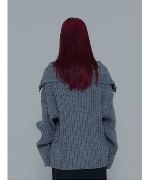 AMAIL(アマイル)の「Ribrib turtle cardigan(カーディガン/ボレロ・レディース・ブラック/ブルー・FREE)」の4枚目の写真