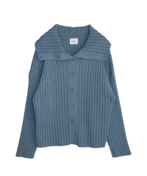 AMAIL(アマイル)の「Ribrib turtle cardigan(カーディガン/ボレロ・レディース・ブラック/ブルー・FREE)」の6枚目の写真