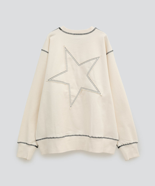 CONVERSE TOKYO(コンバーストウキョウ)の「BACK STAR★ PATCH SWEAT(スウェット・レディース・ミント/ブラック/アイボリー・FREE)」の2枚目の写真