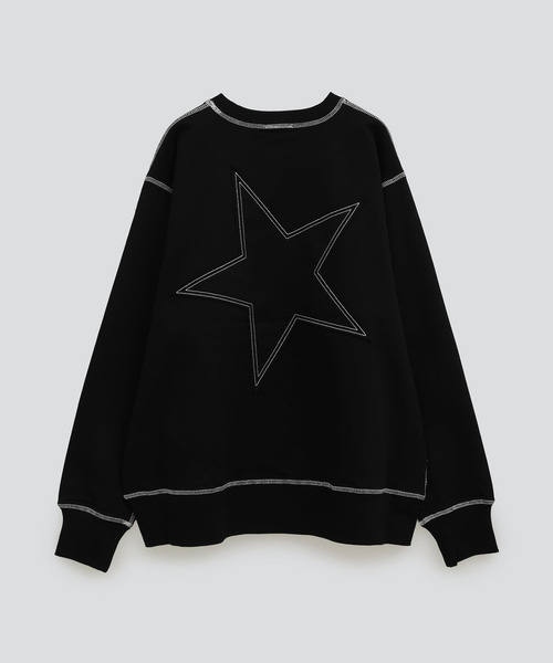 CONVERSE TOKYO(コンバーストウキョウ)の「BACK STAR★ PATCH SWEAT(スウェット・レディース・ミント/ブラック/アイボリー・FREE)」の1枚目の写真
