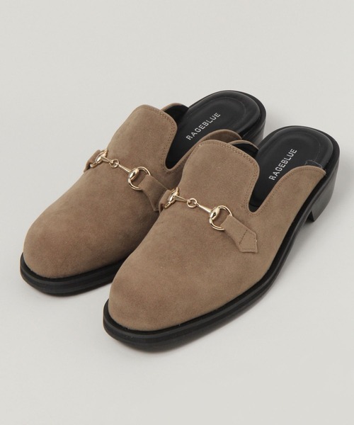 RAGEBLUE（レイジブルー）の「デザインヒールミュール（ドレスシューズ・メンズ・キャメル・MEDIUM/LARGE）」の2枚目の写真