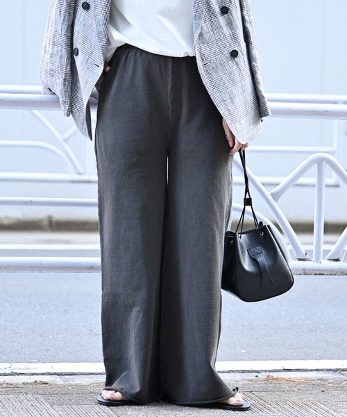 B.C STOCK（ベーセーストック）の「ピグメントミニ裏毛パンツ（スウェットパンツ・レディース・グレー/スミクロ・FREE）」の7枚目の写真