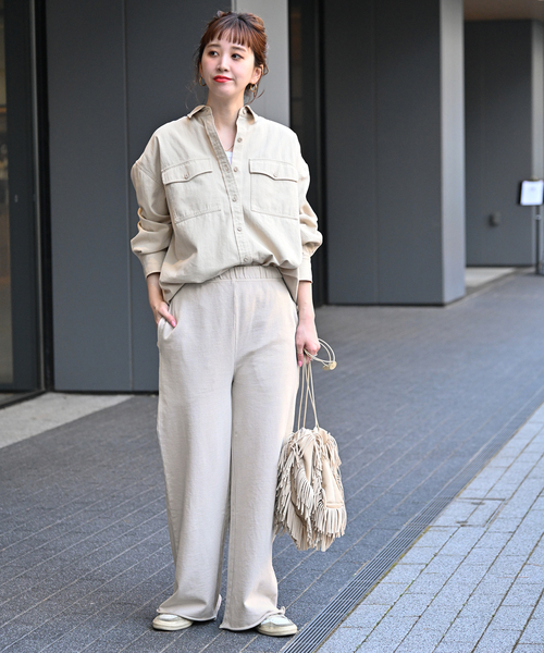 B.C STOCK（ベーセーストック）の「ピグメントミニ裏毛パンツ（スウェットパンツ・レディース・グレー/スミクロ・FREE）」の18枚目の写真