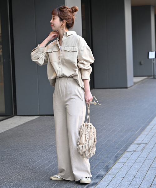 B.C STOCK（ベーセーストック）の「ピグメントミニ裏毛パンツ（スウェットパンツ・レディース・グレー/スミクロ・FREE）」の19枚目の写真